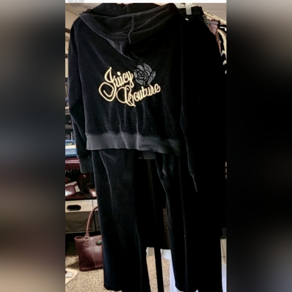 Vintage Juicy Couture Velour Black Gold Juicy Boutique